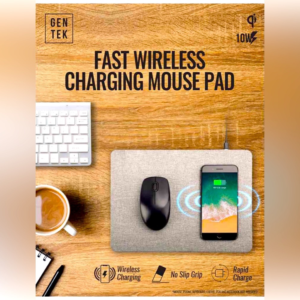 GENTEK Fast Wireless Charging Mouse Pad